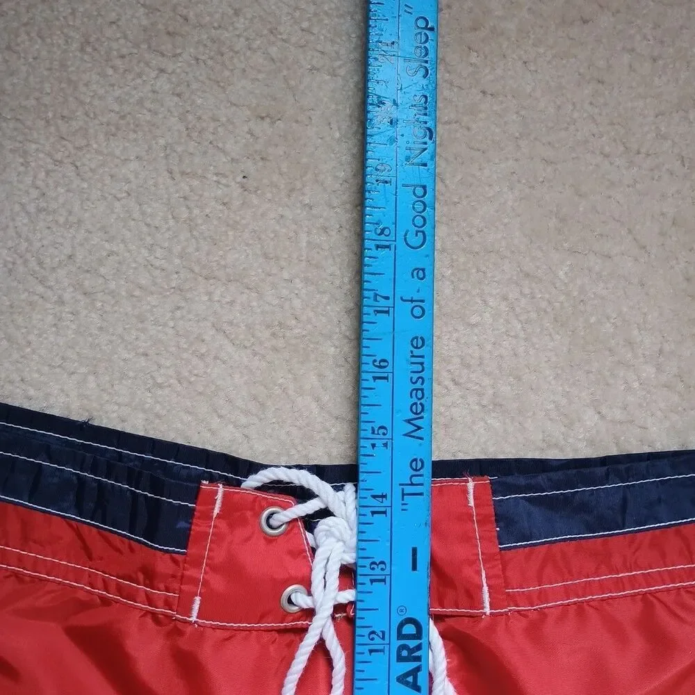 Tommy Hilfiger Mens Swim Trunks XL Vintage Style Board Shorts Red Blue NWT READ